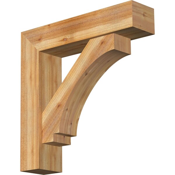 Ekena Millwork Imperial Block Rough Sawn Bracket w/ Offset Brace, Western Red Cedar, 8"W x 34"D x 34"H BKT0806X34X34IMP05RWR - main